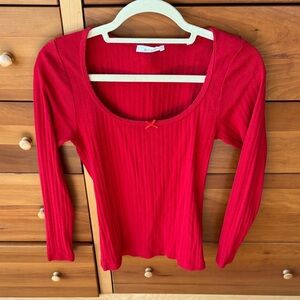 Doen Women's Vibrant Red Long Sleeve Top